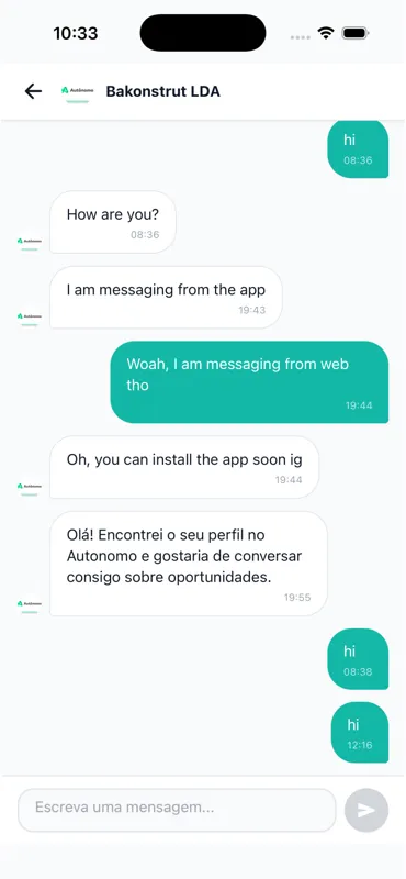 Autonomo chat screen