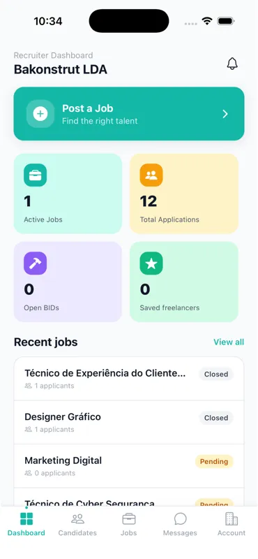 Autonomo mobile dashboard