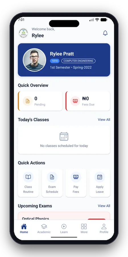Student Home Dashboard with Rylee Pratt