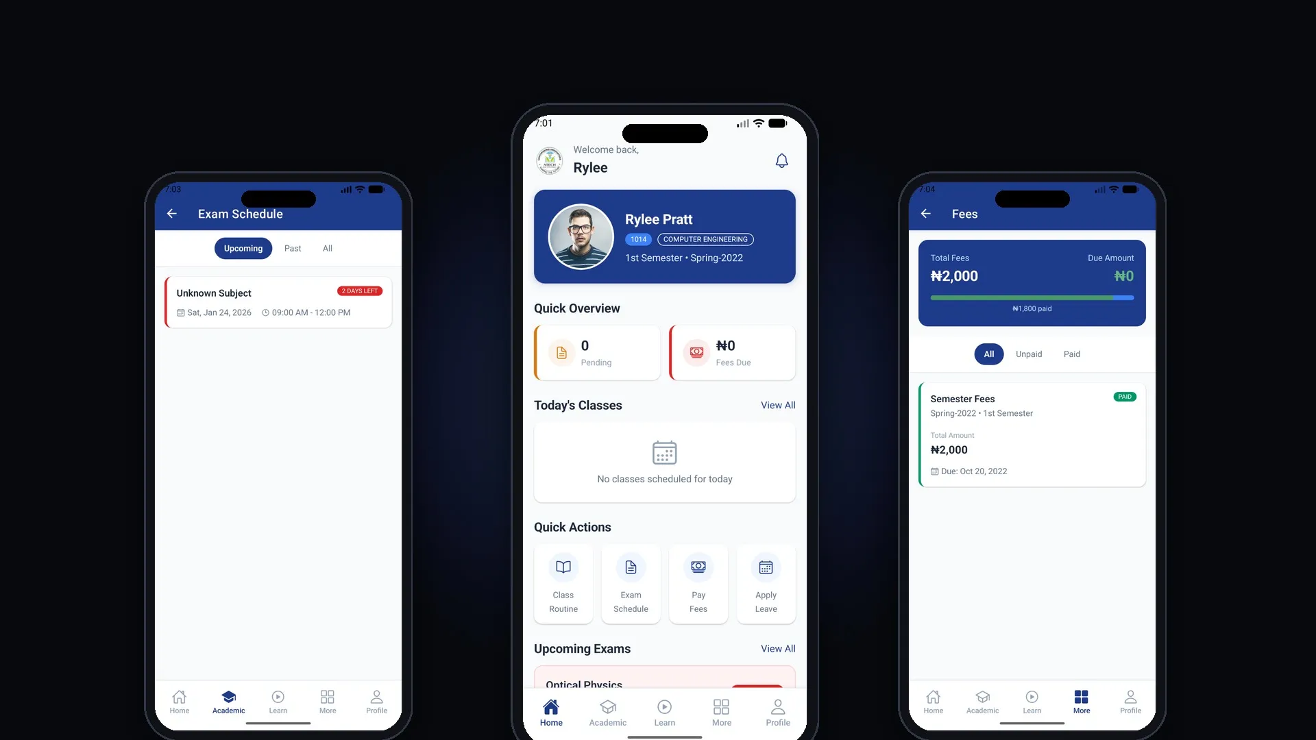 ATECH LMS Mobile App Interface Suite on Multi-Device Mockup