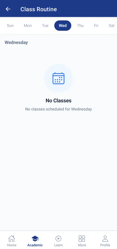 Weekly Class Routine Timetable